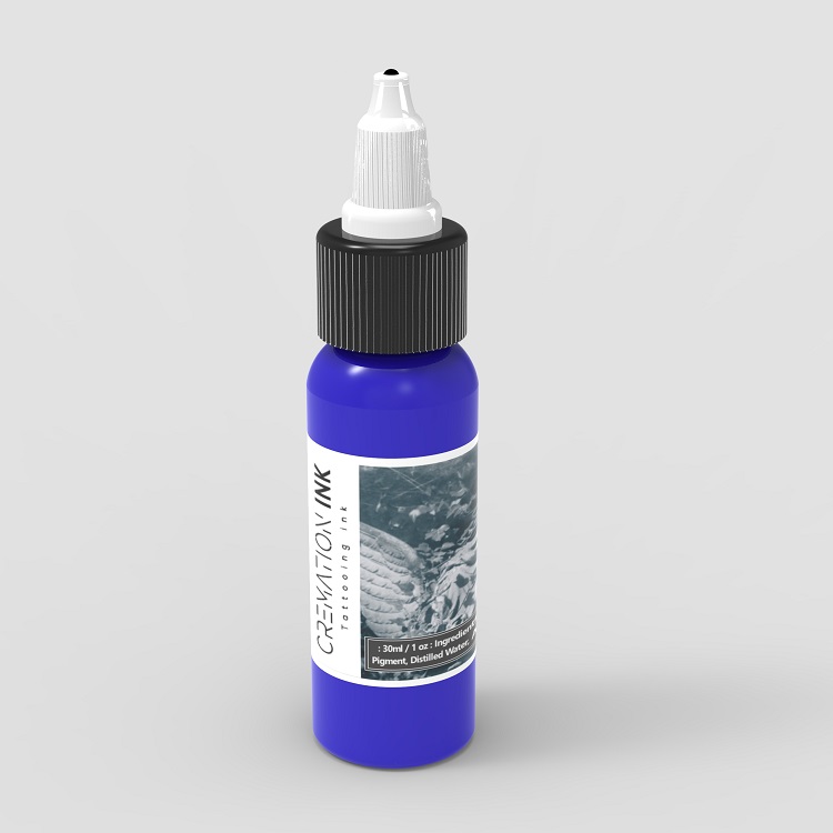 tinta de tatuagem de cremação azul escuro